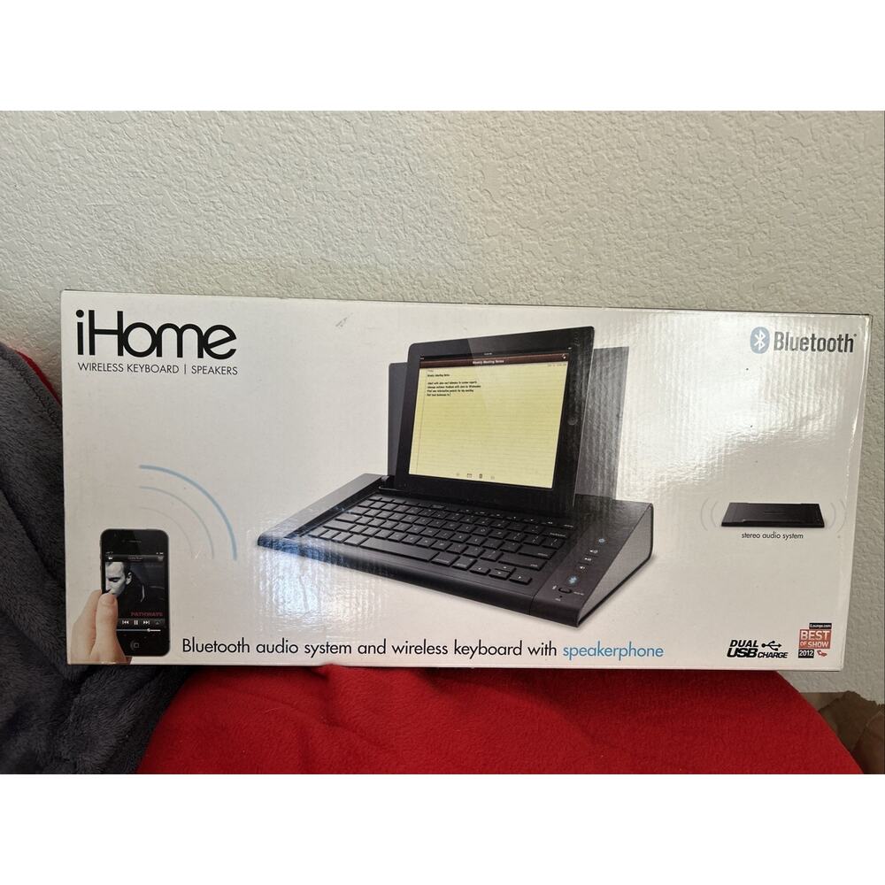 iHOME BLUETOOTH AUDIO SYSTEM & WIRELESS KEYBOARD W/ SPEAKERS NEW IN BOX iDM5B